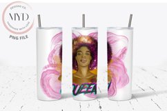 African Woman Queen, Disco, Retro Sublimation Tumbler Design Product Image 1