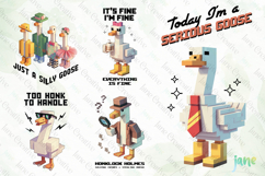 Blocky-Style Funny Goose PNG Bundle Product Image 6