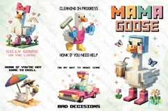 Blocky-Style Funny Goose PNG Bundle Product Image 7