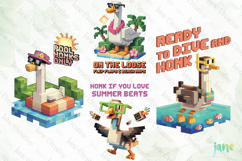 Blocky-Style Funny Summer Goose PNG Product Image 1