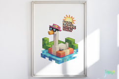 Blocky-Style Funny Summer Goose PNG Bundle Product Image 4
