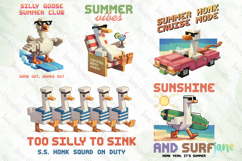 Blocky-Style Funny Summer Goose PNG Bundle Product Image 8