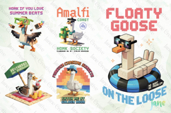 Blocky-Style Funny Summer Goose PNG Bundle Product Image 5