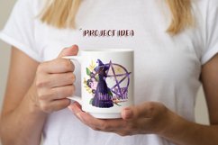 Purple Halloween Pentagram Mix Hair Dark Witch PNG Graphic Product Image 5