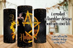 Happy Halloween Pentagram Mix Hair Light Witch PNG Graphic Product Image 6