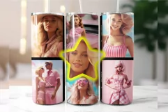 Blonde Girl Princess Pink Tumbler Wrap Sublimation PNG