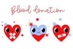 Cute Blood Donation Heart Clipart 3 Kawaii Medical Product Image 1