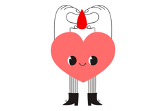 Hand-Drawn Blood Donation Clipart: 24 Cute Heart Characters Product Image 10