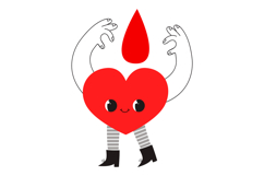 Hand-Drawn Blood Donation Clipart: 24 Cute Heart Characters Product Image 11