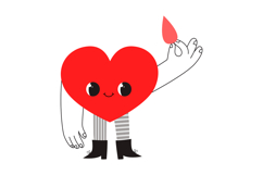 Hand-Drawn Blood Donation Clipart: 24 Cute Heart Characters Product Image 12