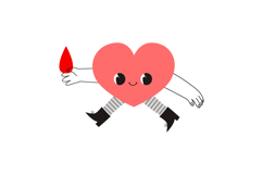 Hand-Drawn Blood Donation Clipart: 24 Cute Heart Characters Product Image 13