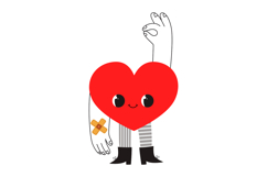 Hand-Drawn Blood Donation Clipart: 24 Cute Heart Characters Product Image 3