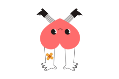 Hand-Drawn Blood Donation Clipart: 24 Cute Heart Characters Product Image 5