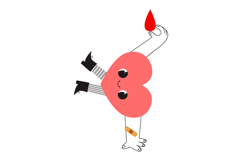 Hand-Drawn Blood Donation Clipart: 24 Cute Heart Characters Product Image 6