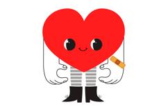 Hand-Drawn Blood Donation Clipart: 24 Cute Heart Characters Product Image 8