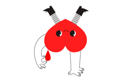 Hand-Drawn Blood Donation Clipart: 24 Cute Heart Characters Product Image 9