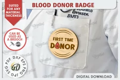 Blood Donor Badge Laser Cut. Blood Donation Badge SVG Product Image 1
