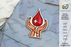 Blood Donor Badge Laser Cut. Blood Donation Badge SVG Product Image 1