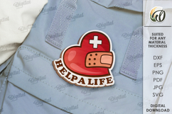 Blood Donor Badge Laser Cut. Blood Donation Badge SVG Product Image 1