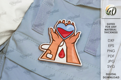 Blood Donor Badge Laser Cut. Blood Donation Badge SVG Product Image 1