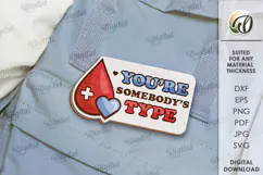 Blood Donor Badge Laser Cut. Blood Donation Badge SVG Product Image 1