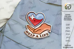 Blood Donor Badge Laser Cut. Blood Donation Badge SVG Product Image 1