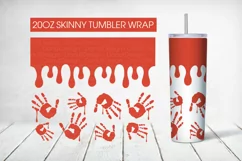 Blood handprint tumbler wrap sublimation