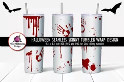 halloween blood spattered skinny tumbler design