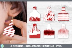 Bundle of six Bloody Halloween Cow tag earrings sublimation designs.