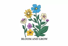 Bloom and Grow Spring Flowers SVG T shirt Design Product Image 2