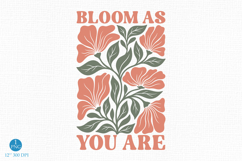 Bloom As You Are PNG, Retro Floral Design Product Image 1