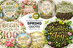 Bloom &amp; Bright Spring Quotes for Sublimation and POD Product Image 1