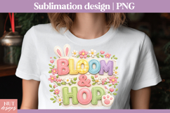 Bloom &amp; Hop Bunny sublimation Stitched Easter sublimation Product Image 1