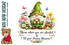 Bloom Where you are Planted, Gnome Clipart Product Image 1