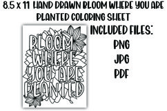 Bloom Where You Are Planted Positive Floral Coloring Sheet Product Image 1