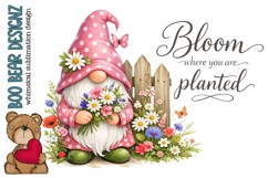Bloom Where you are Planted, Spring gnome ClipArt Product Image 1