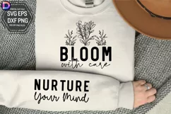 Bloom with care Sleeve SVG, Mental Health Sleeve SVG Product Image 1