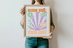 Bloom Your Own Way SVG, Boho Floral Quote SVG Design Product Image 2