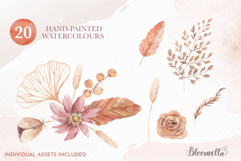 Boho Watercolour Clipart Elements Bohemian Flowers Florals Product Image 3