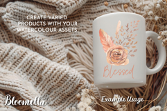 Boho Watercolour Clipart Elements Bohemian Flowers Florals Product Image 4