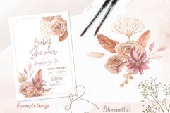 Boho Watercolour Clipart Elements Bohemian Flowers Florals Product Image 6