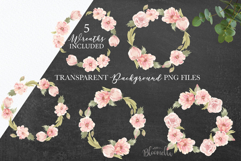Pastel Pink Soft Florals Watercolour Clipart Elements Product Image 4