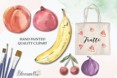 Fruit Watercolour Clipart Elements Exotic Banana Kiwi Pears Product Image 5