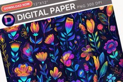 Blooming Flowers Pattern Digital Paper Product Image 1