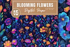 Blooming Flowers Pattern Digital Paper Bundle Product Image 1