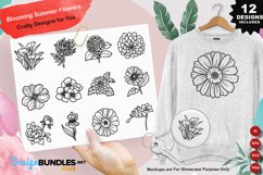 Blooming Summer Flowers Clipart Set Product Image 1