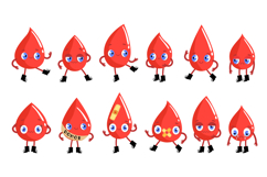 Blood Drop Characters Clipart - Medical &amp; Donor Product Image 2