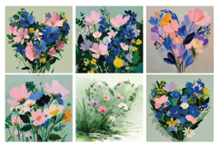 Blossom Bouquet Digital Paper, 40 PNG &amp; JPEG Product Image 5