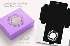 Blossom Border Window Rectangular Favor Box Template SVG