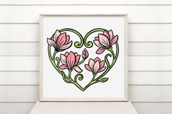 Blossom Heart Flower Graphic Colour Floral Wreath Clipart Product Image 2